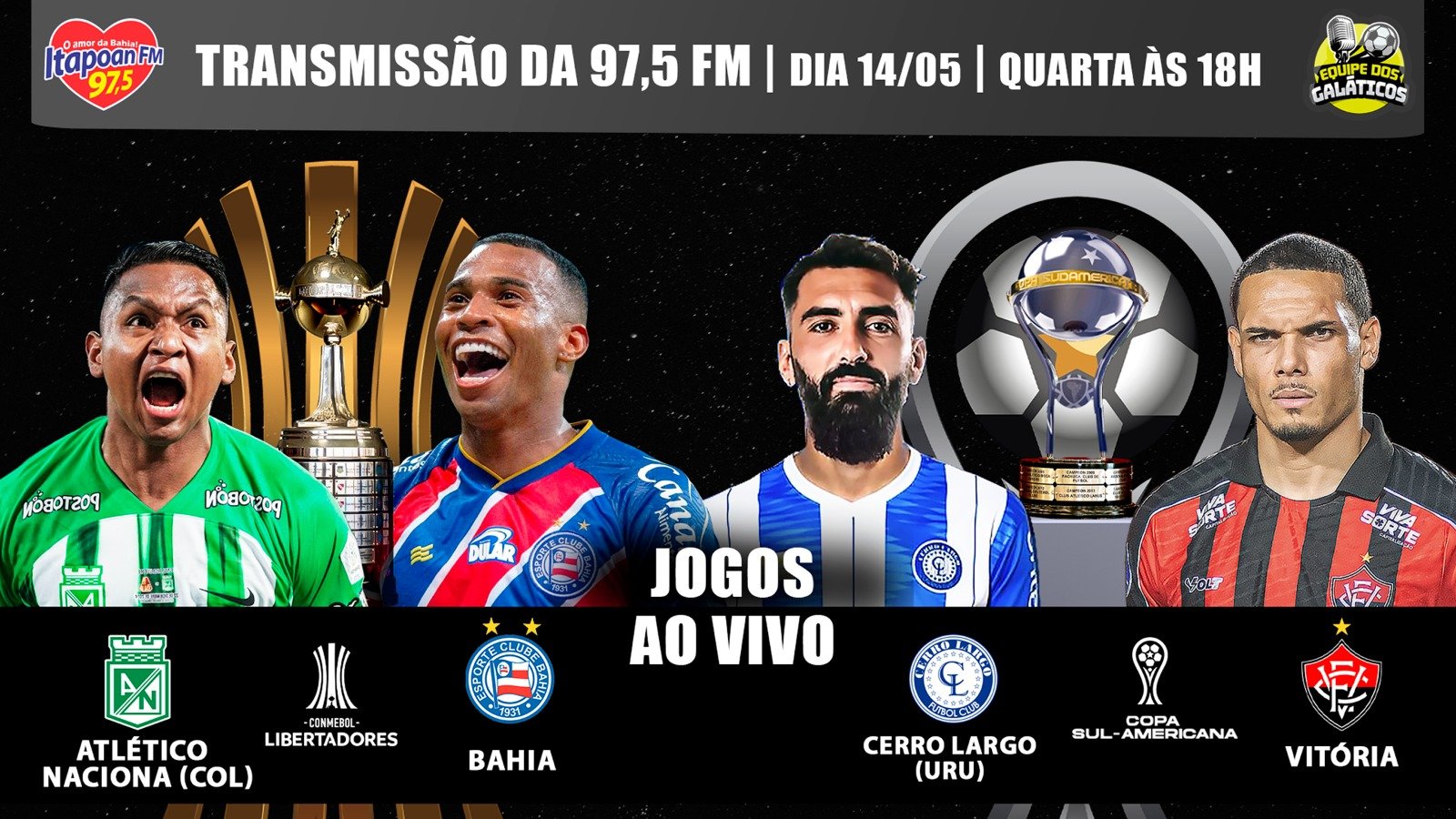 Assista ao vivo – Atlético Nacional 1 X 0 Bahia