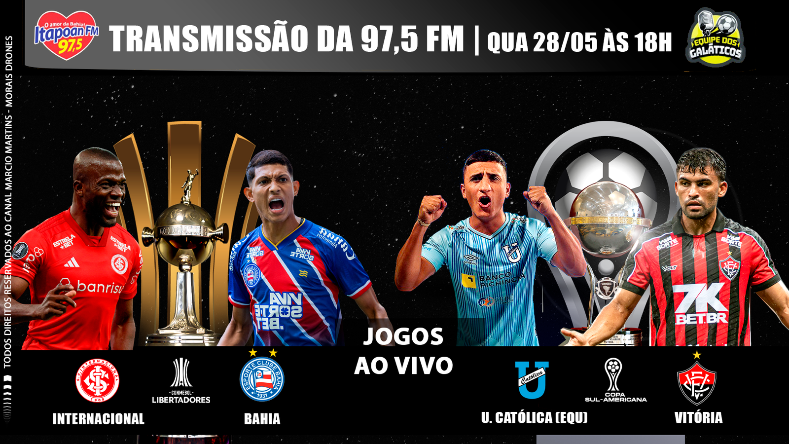 AO VIVO – Libertadores e Sul-Americana os times Bahianos nas competições