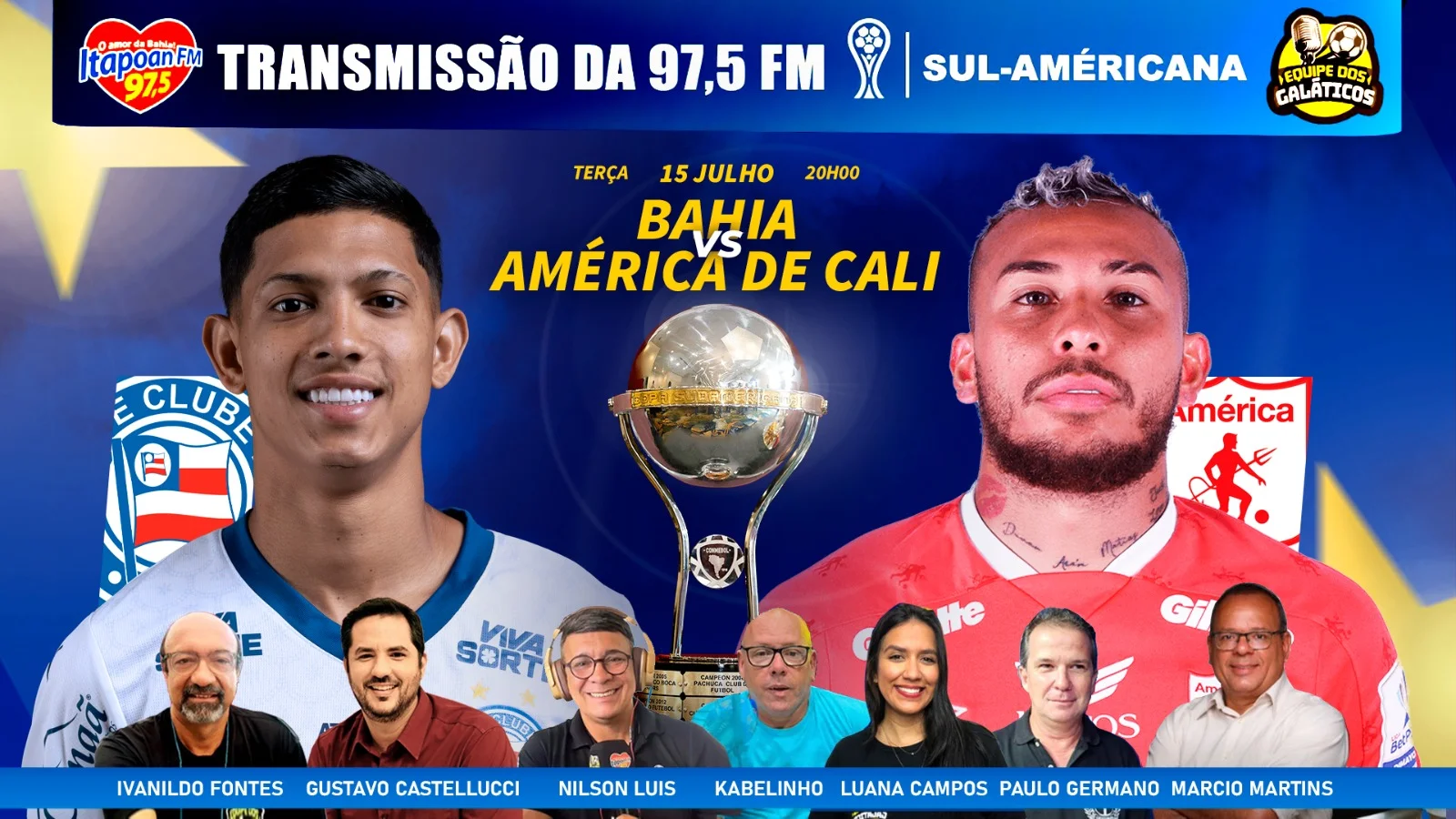 Bahia enfrenta o América de Cali pelas oitavas da Sul-Americana