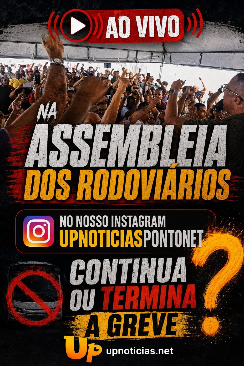 Estaremos AO VIVO NA ASSEMBLEIA ÀS 08H NO INSTAGRAM @UPNOTICIASPONTONET