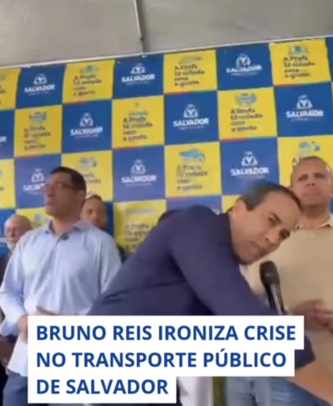Assista Bruno Reis ironiza com a situação do transporte público com a intervenção da prefeitura com ônibus novos e amarelinhos