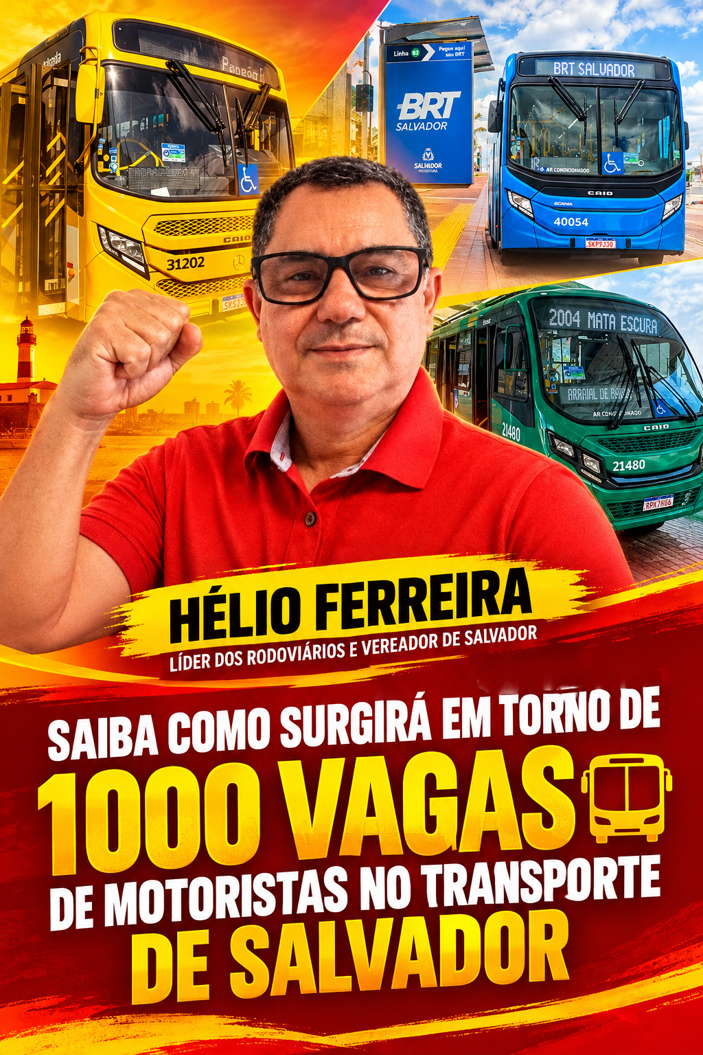 Saiba como surgirá em torno de 1000 vagas de motoristas no transporte de Salvador