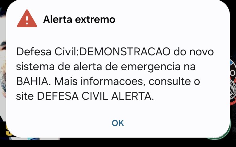 Alerta nos aparelhos da Defesa Civil
