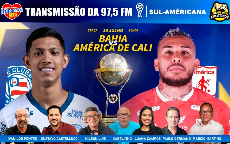 Bahia enfrenta o América de Cali pelas oitavas da Sul-Americana