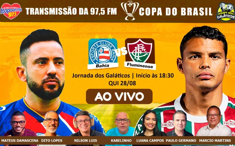 Bahia encara o Fluminense em busca da vantagem nas quartas da Copa do Brasil; confira as prováveis escalações