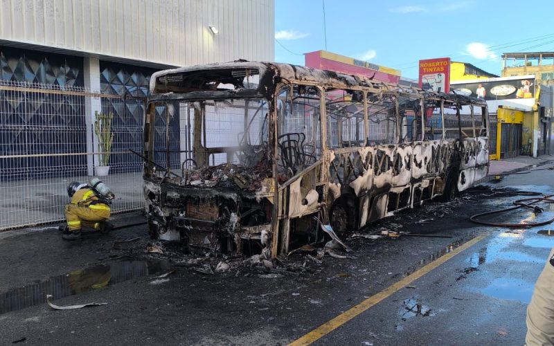 Ônibus foi destruído pelo fogo na Rua direta do Uruguai, Assista