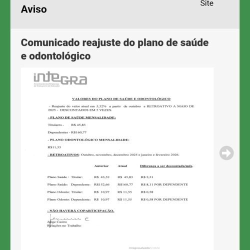 A Ottrans divulga os reajustes do Plano de saúde