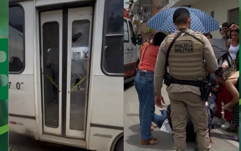 Estudante cai de micro-ônibus em movimento no centro da cidade de Ipiaú