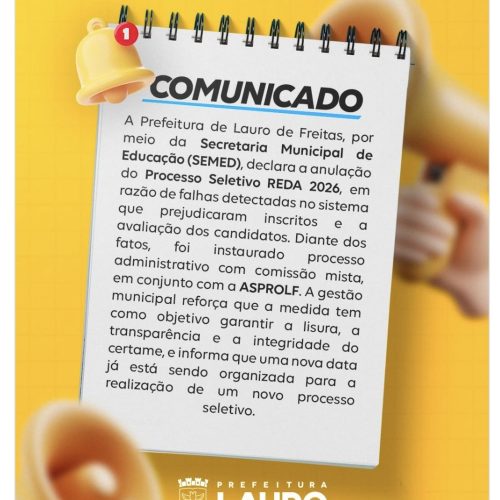 Prefeitura de Lauro de Freitas anula seleção REDA na educação e gera revolta