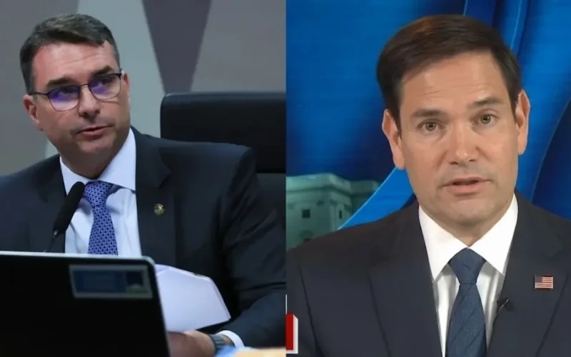 Flávio Bolsonaro manda carta para secretário dos EUA contra novo ‘tarifaço’ 