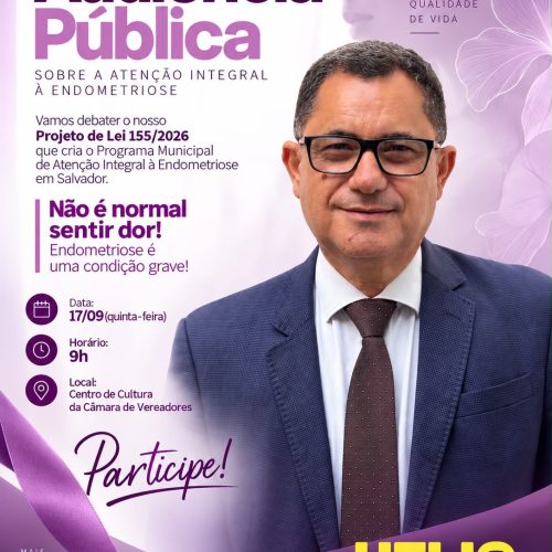 Salvador debate atenção integral à endometriose com projeto de lei na Câmara Municipal