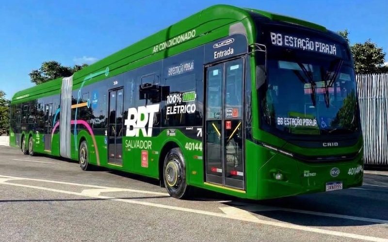 Salvador terá dez novos ônibus elétricos articulados para expansão do BRT Salvador