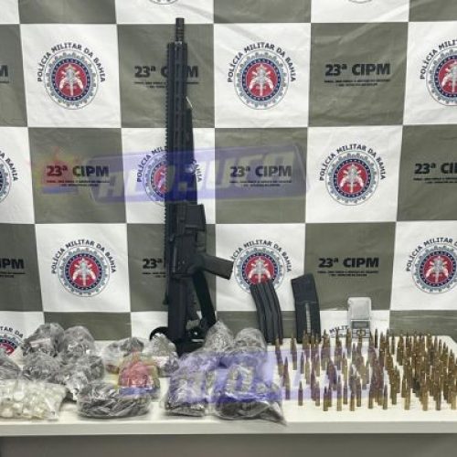 PM realiza apreensão de materiais após fuga de bandidos em Tancredo Neves
