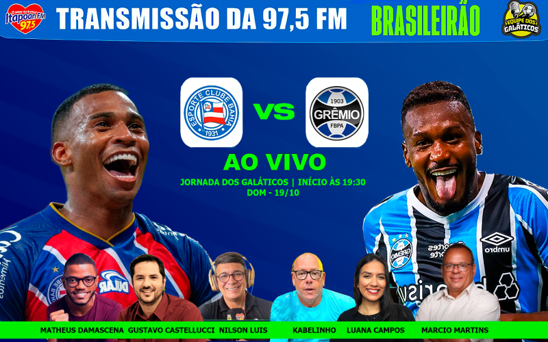 Bahia x Grêmio: onde assistir ao vivo, horário e escalações